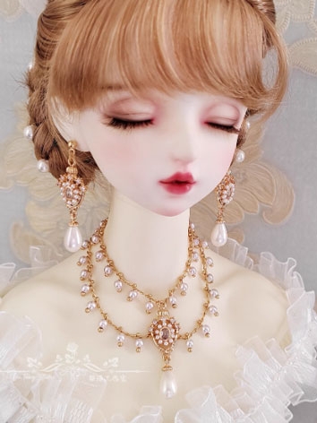 BJD Decoration Retro Elegant Earrings Necklace for SD MSD 70cm Size Ball-jointed doll
