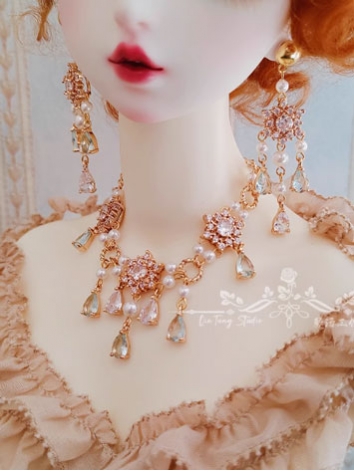 BJD Decoration Zircon Earrings Necklace for SD MSD 70cm Size Ball-jointed doll