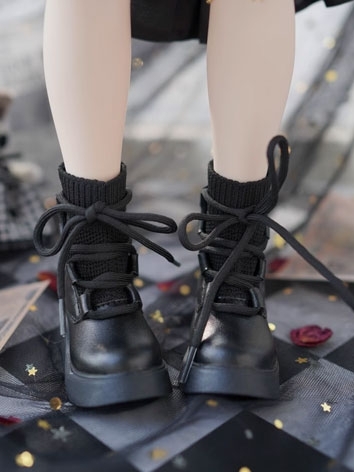 BJD Doll Round Toe Thick Sole Lace-up Shoes for MSD YOSD Size Ball Jointed Doll