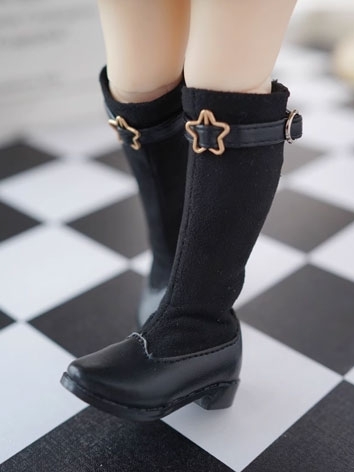 BJD Doll Black Splicing Boots for MSD YOSD Size Ball Jointed Doll