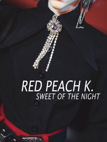 BJD Earrings Red Peach K. Necklace Chocker for MSD/SD/70cm Size Ball-jointed Doll