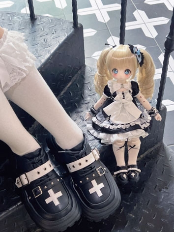 BJD Thick Sole Punk Pray Cross Shoes for YOSD size Ball Jointed Doll