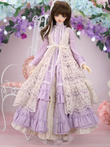 BJD Clothes Purple Dress Su...