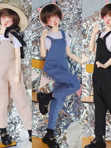 BJD Clothes Daily Casual Suspender Trousers T-shirt For MSD SD Ball-jointed Doll