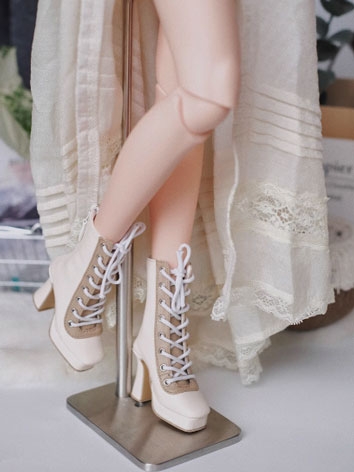 BJD Doll Retro Square Toe Lace-up Shoes for SD Size Ball Jointed Doll