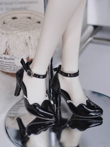 BJD Doll Point Toe Patent Leather High Heel Shoes for SD MSD Size Ball Jointed Doll