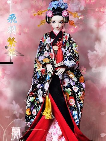 BJD Clothes Kimono the Plum Flower for 70cm/SD/MSD/YOSD Ball-jointed Doll
