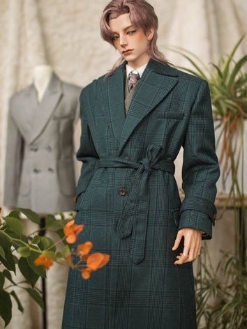 BJD Clothes Dark Green Overcoat for ID75/YC76/Muscle75 Size Ball-jointed Doll