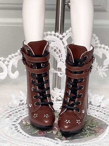 BJD Doll Shoes Point Toe Lace-up Boots for MSD Size Ball Jointed Doll