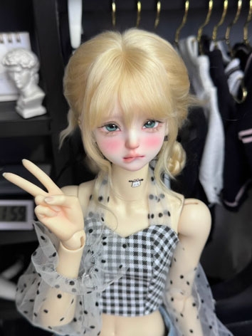 BJD Wig Bun Mohair Girl for SD MSD Size Ball Jointed Doll