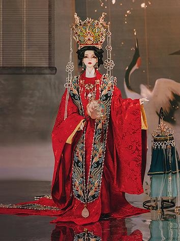 BJD Clothes Ancient Style Phoenix Coronet and Robes of Rank Suit for SD 70 Size Ball-jointed Doll