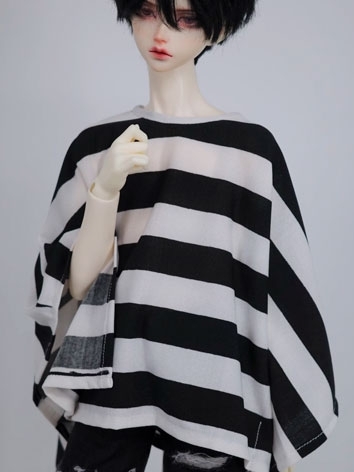 BJD Clothes Black and White Stripes Shirt A482 for MSD SD 70cm Loongsoul73 Size Ball-jointed Doll
