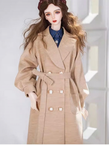 BJD Clothes Double-breasted Long Coat for SD/70cm Size Ball-jointed Doll
