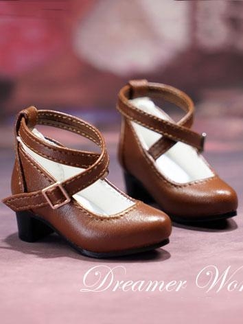 BJD Shoes High Heel Leather Shoes for MSD Ball-jointed Doll