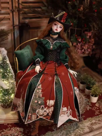 BJD Clothes Female Christmas Carol Western Dress Suit for Blythe/YOSD/MSD/SD Size Ball-jointed Doll