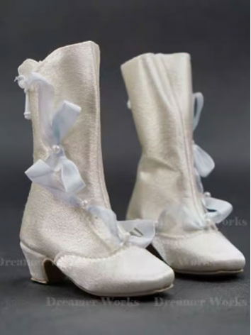 BJD Shoes Ribbon Beads Decoration Short Boots for MSD YOSD Ball-jointed Doll