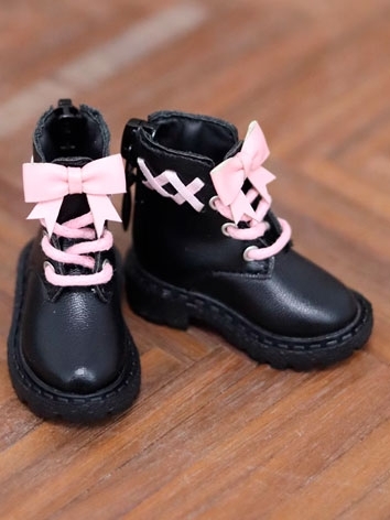 BJD Doll Shoes Round Toe Bowknot Martin Boots for MSD YOSD Size Ball Jointed Doll