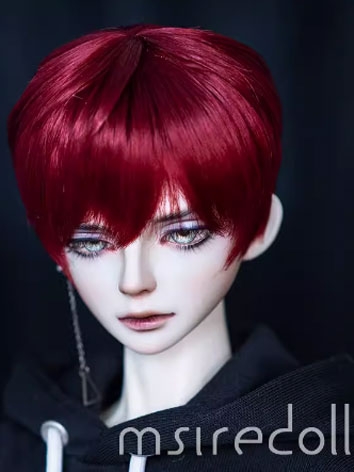 BJD Wig Wine Short Hair for SD MSD YOSD Size Ball-jointed Doll