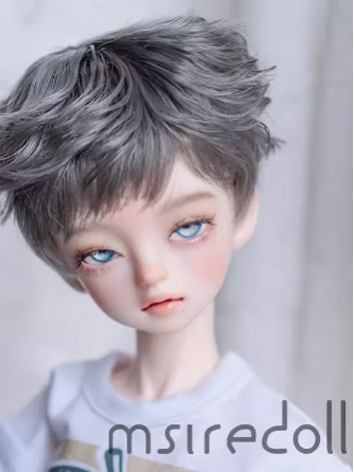 BJD Wig Gray Green Short Curly Hair for SD MSD YOSD Size Ball-jointed Doll