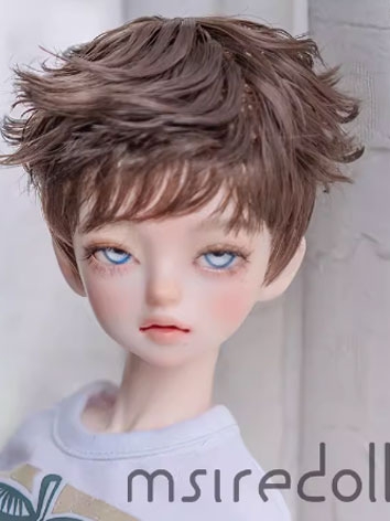 BJD Wig Brown Short Curly Hair for SD MSD Size Ball-jointed Doll