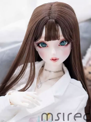 BJD Wig Brown Long Straight Style Wig Hair for SD MSD YOSD Size Ball-jointed Doll