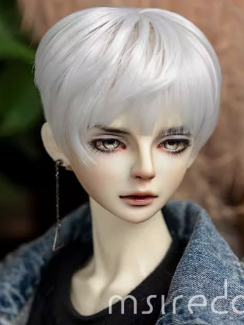 BJD Wig Silver White Short Style Wig Hair for SD Size Ball-jointed Doll