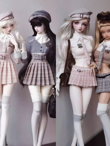 BJD Clothes Campus Style Dress Set for SD MSD Size Ball Jointed Doll