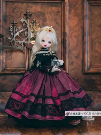 BJD Clothes Wine Anna Western Style Dress Set for 1/5 YOSD Size Ball Jointed Doll