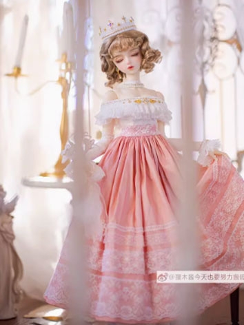 BJD Clothes Pink Anna Western Style Dress Set for SD Size Ball Jointed Doll