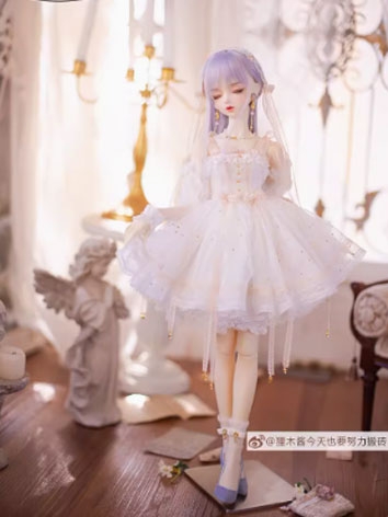 BJD Clothes White Lolita Dress Set for SD Size Ball Jointed Doll