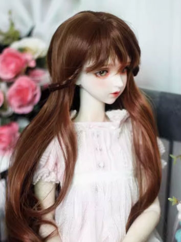 BJD Wig Female Light Brown Braid Soft Long Wig for SD MSD YOSD Size Ball-jointed Doll
