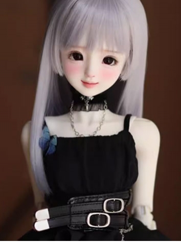 BJD Wig Gray Blue High Temperature Long Straight Hair for SD MSD Size Ball Jointed Doll