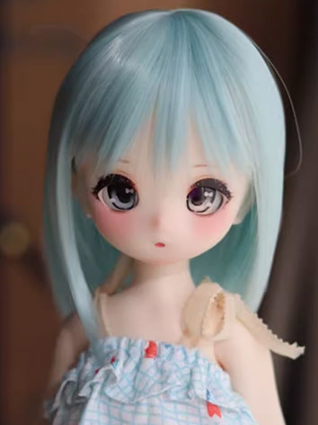 BJD Wig Blue Green High Temperature Long Straight Hair for SD MSD YOSD Size Ball Jointed Doll