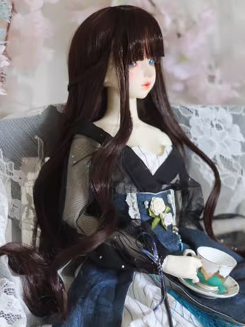 BJD Wig Dark Brown Female Braid Long Wig for SD MSD YOSD Size Ball-jointed Doll