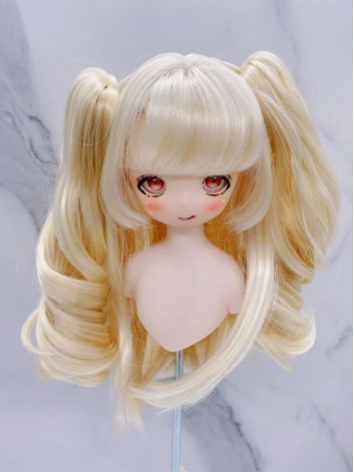 BJD Wig Female Milk Gold Clip Long Wig for SD MSD YOSD Size Ball-jointed Doll