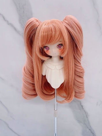 BJD Wig Female Carrot Color Clip Long Wig for SD MSD YOSD Size Ball-jointed Doll