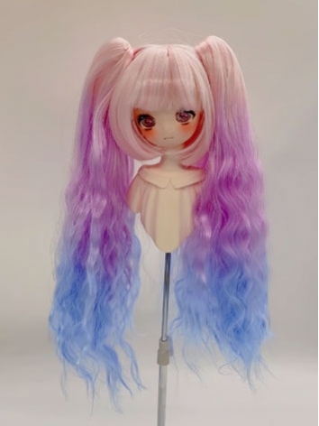 BJD Wig Female Colorful Clip Long Wig for SD MSD YOSD Size Ball-jointed Doll