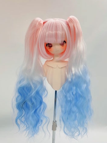BJD Wig Female Colorful Clip Long Wig for SD MSD YOSD Size Ball-jointed Doll