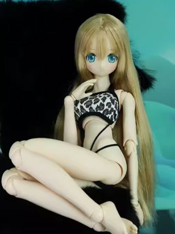 BJD Clothes Girl Leopard Print Lace-up Swimsuit for 1/5/MSD/SD Ball-jointed Doll