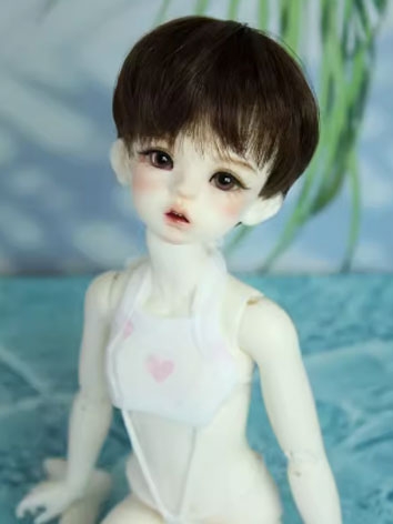 BJD Clothes Girl Pink Heart Lace-up Swimsuit for 1/5/MSD/SD Ball-jointed Doll