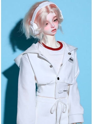 BJD Clothes White Hoodie Top A491 for MSD SD 68cm Loongsoul73 ID75 Size Ball-jointed Doll