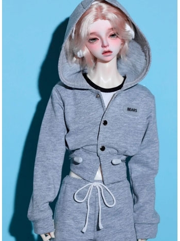 BJD Clothes Gray Hoodie Top...