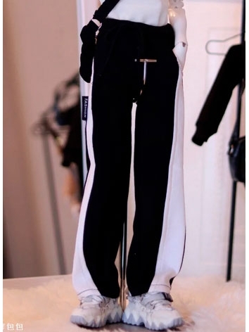 BJD Clothes Black and White Sports Long Pants A492 for MSD SD 68cm 70cm Loongsoul73 ID75 Size Ball-jointed Doll