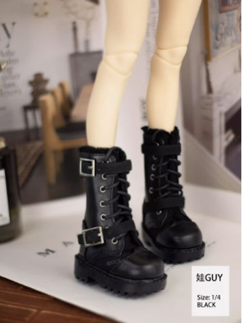 BJD Shoes Black Lace-up Boots for MSD SD 70cm Size Ball-jointed Doll