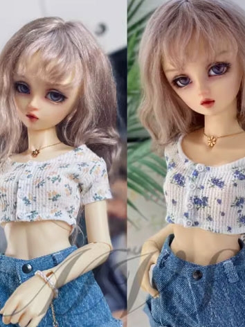 BJD Clothes Knit Short Floral Sleeve T-shirt for SD Size Ball-jointed Doll