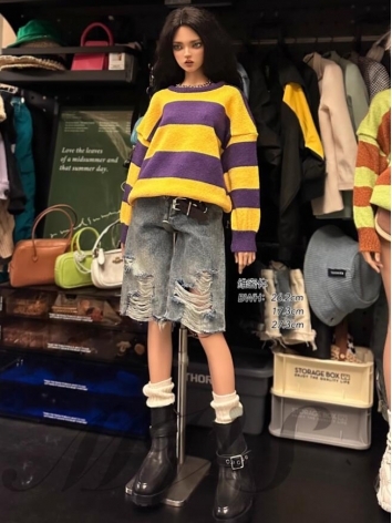 BJD Clothes Female Stripe Loose Casual Sweater Clothes for SD Size Ball-jointed Doll
