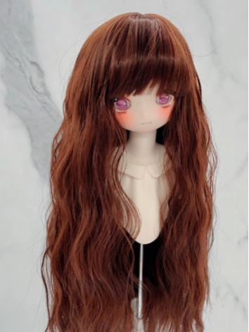 BJD Wig Female Soft Dark Brown Long Curly Wig for SD MSD YOSD Size Ball-jointed Doll