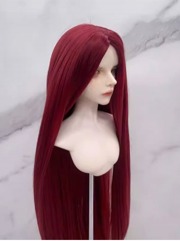 BJD Wig Male Female Wine Ancient Soft Long Straight Wig for SD MSD YOSD Size Ball-jointed Doll