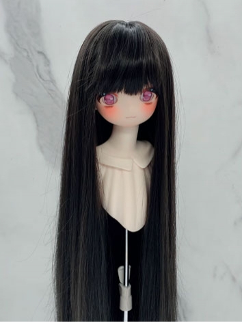 BJD Wig Female Black Soft Straight Bang Long Straight Wig for SD MSD YOSD Size Ball-jointed Doll