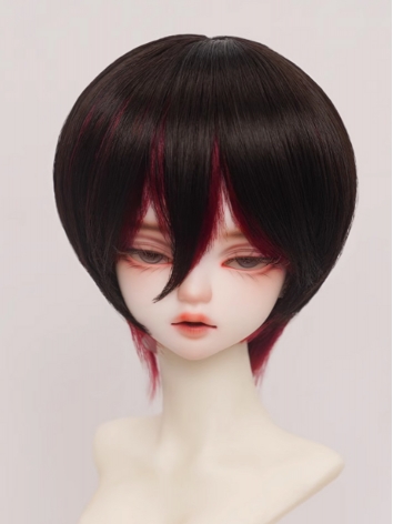 BJD Wig Black Red Soft Hair...